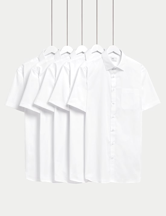 5pk Slim Fit Easy Iron Short Sleeve Shirts