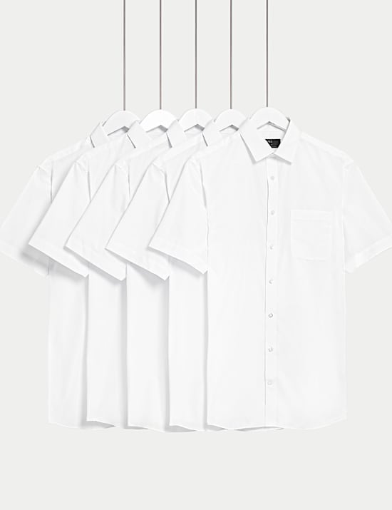 5pk Regular Fit Easy Iron Short Sleeve Shirts