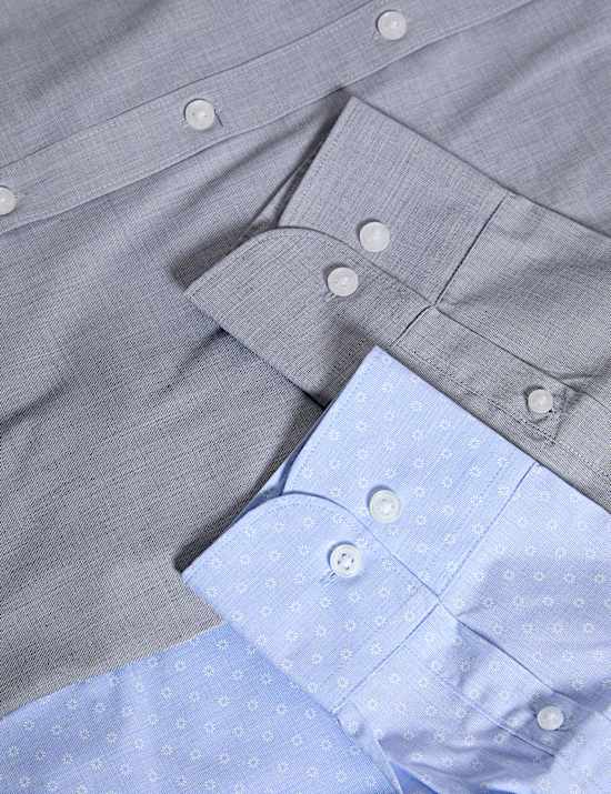 2pk Slim Fit Easy Iron Cotton Blend Shirts