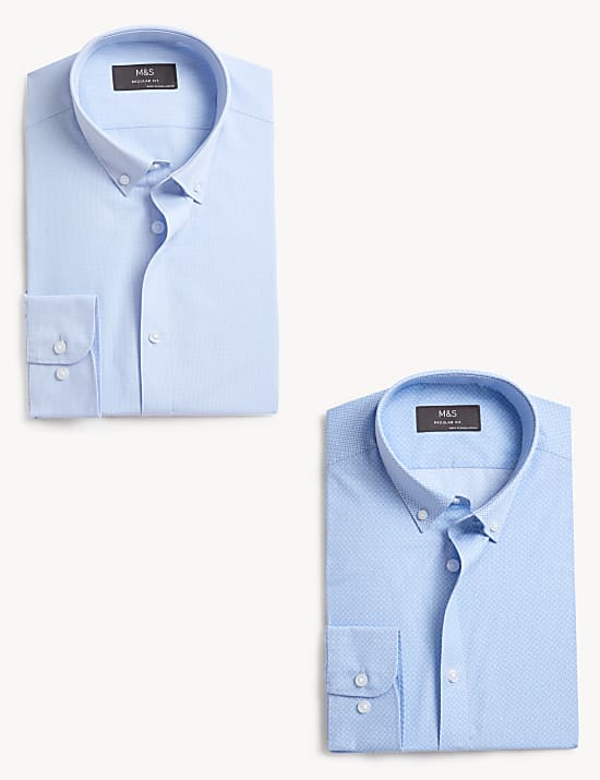 2pk Regular Fit Printed Long Sleeve Shirts