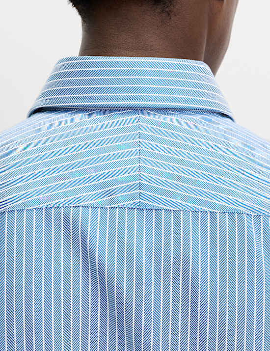 Regular Fit Pure Cotton Striped Luxury Shirt