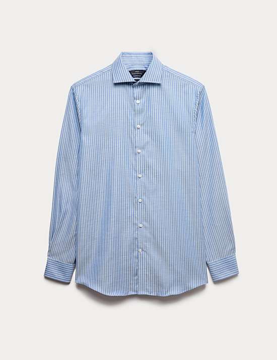 Regular Fit Pure Cotton Striped Luxury Shirt