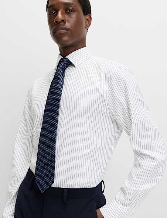 Regular Fit Pure Cotton Striped Luxury Shirt