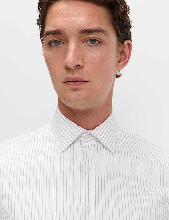 Edles Regular Fit Hemd aus reiner Baumwolle mit Streifenmuster