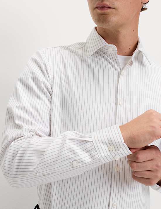 Edles Regular Fit Hemd aus reiner Baumwolle mit Streifenmuster