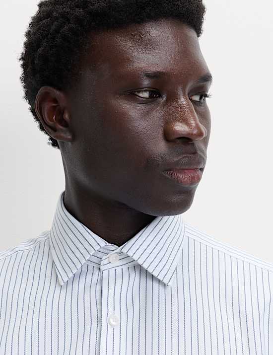 Chemise cintrée 100 % coton à rayures