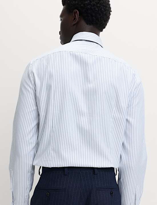 Chemise cintrée 100 % coton à rayures