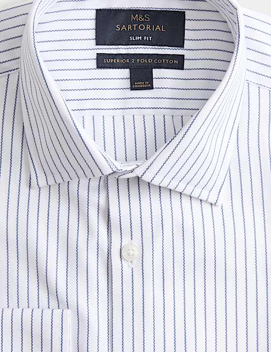 Chemise cintrée 100 % coton à rayures