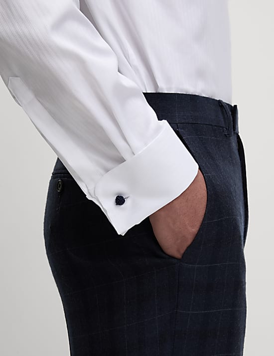 Chemise coupe cintrée en coton de qualité supérieure à rayures