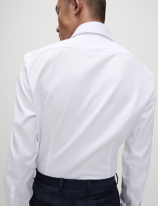 Chemise coupe cintrée en coton de qualité supérieure à rayures