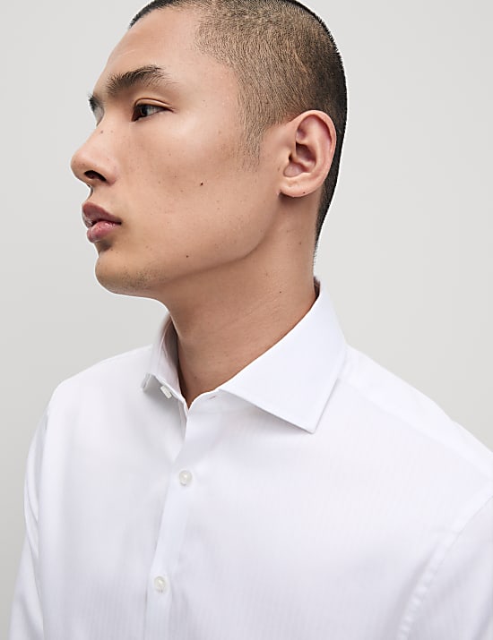 Chemise coupe cintrée en coton de qualité supérieure à rayures