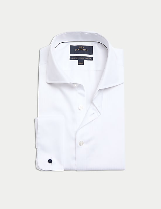 Chemise coupe cintrée en coton de qualité supérieure à rayures