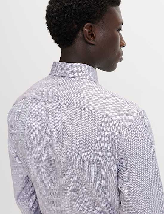 Regular Fit Luxury Pure Cotton Textured Shirt