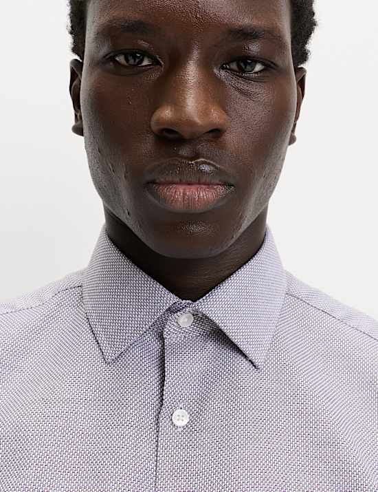 Regular Fit Luxury Pure Cotton Textured Shirt