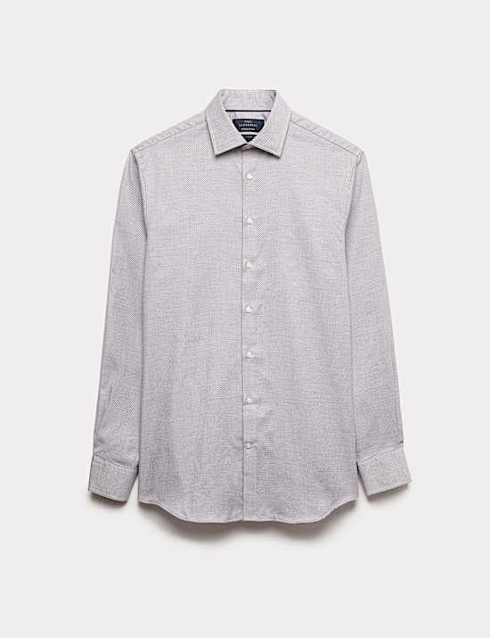 Regular Fit Luxury Pure Cotton Textured Shirt