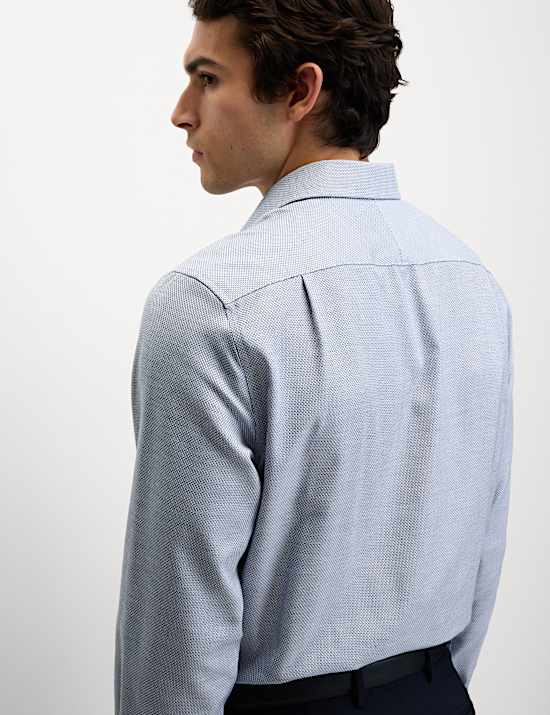 Regular Fit Luxury Pure Cotton Textured Shirt