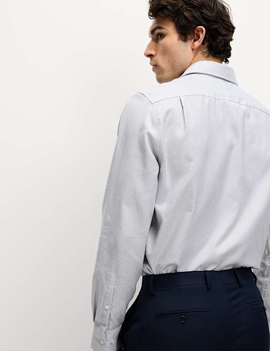 Chemise de luxe coupe standard 100 % coton à motif texturé