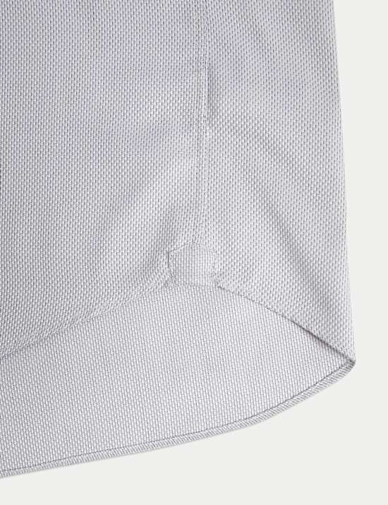Overhemd van luxe zuiverkatoen met structuur en normale pasvorm