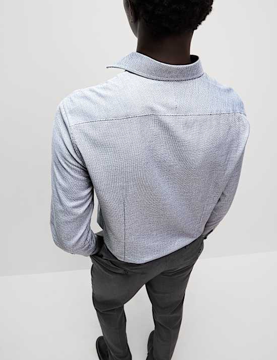 Slim Fit Luxury Pure Cotton Textured Shirt
