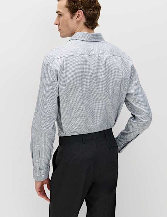 Regular Fit Pure Cotton Textured Luxury Shirt