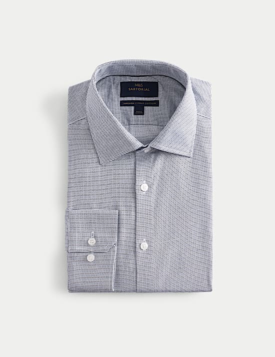 Regular Fit Pure Cotton Textured Luxury Shirt
