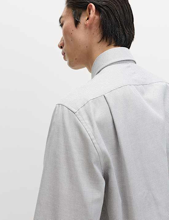 Regular Fit Pure Cotton Textured Luxury Shirt