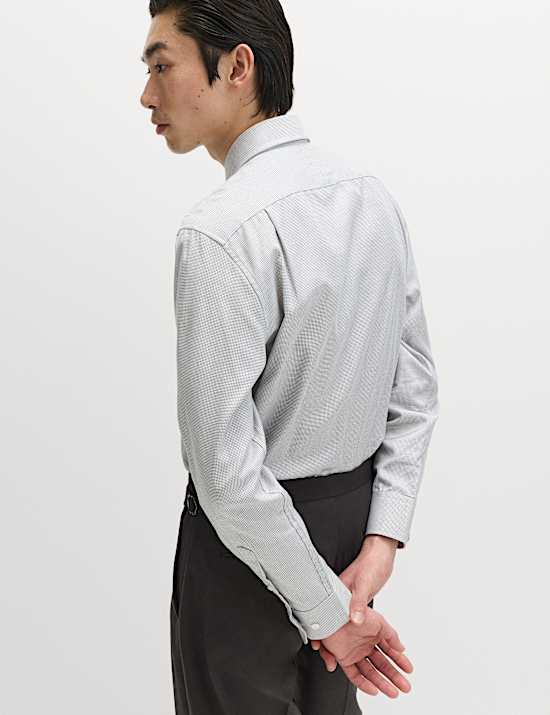 Regular Fit Pure Cotton Textured Luxury Shirt