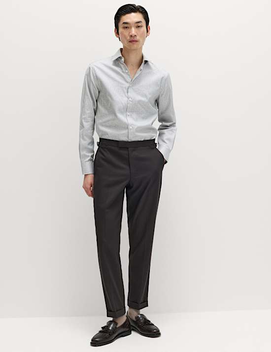 Regular Fit Pure Cotton Textured Luxury Shirt