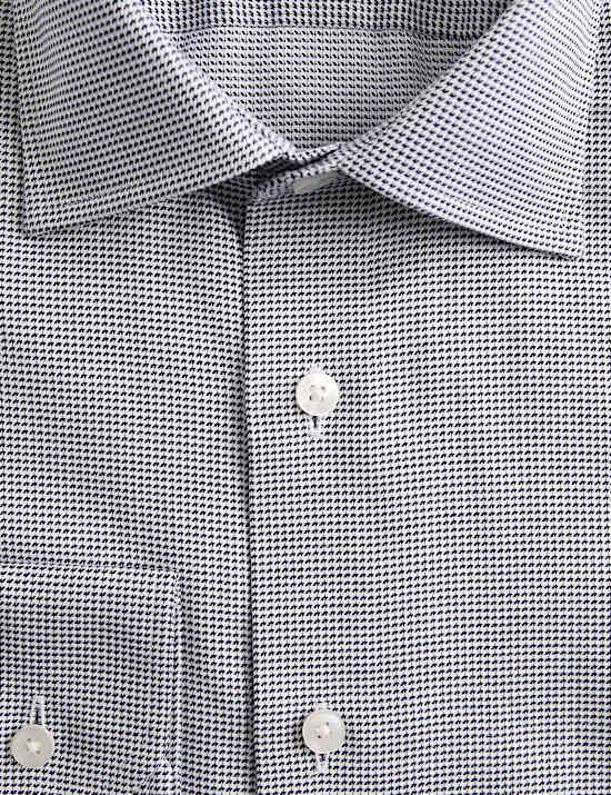 Luxury Cotton Easy Iron Slim Fit Textured Shirt