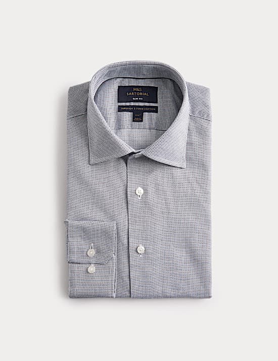 Luxury Cotton Easy Iron Slim Fit Textured Shirt