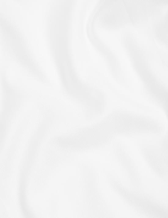 Regular Fit Pure Cotton Double Cuff Herringbone Shirt