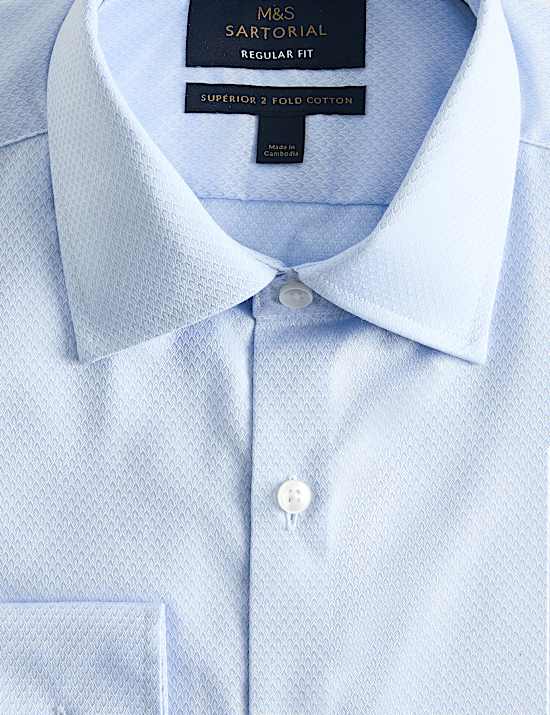 Teksturowana koszula luksusowa o kroju regular fit ze 100% bawełny