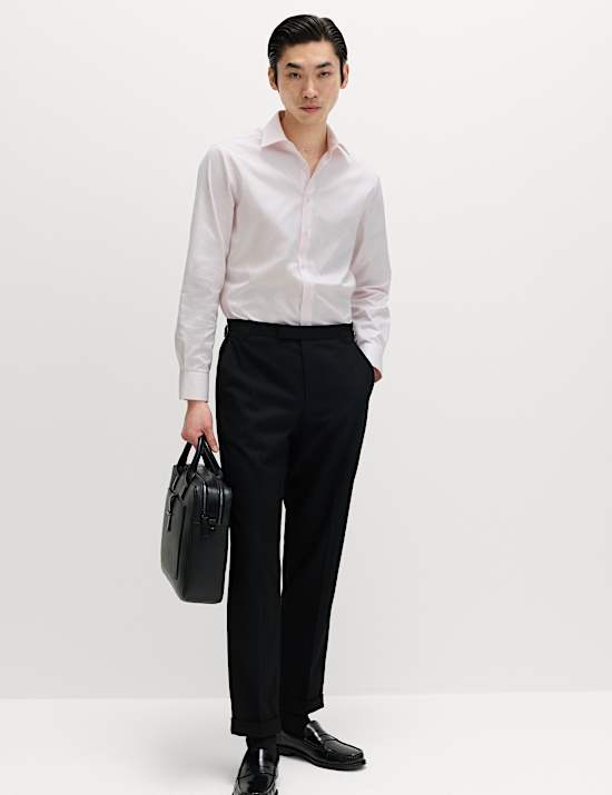 Slim Fit Luxury Pure Cotton Textured Shirt