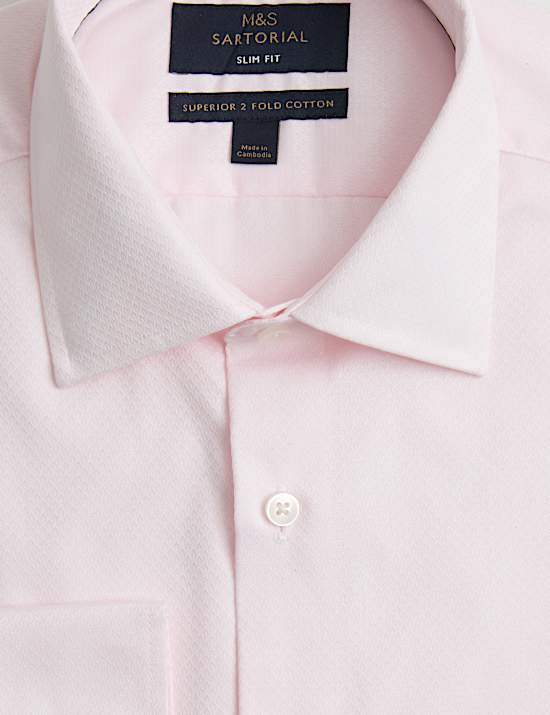 Slim Fit Luxury Pure Cotton Textured Shirt