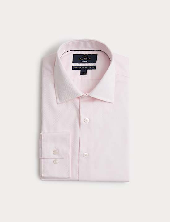 Slim Fit Luxury Pure Cotton Textured Shirt