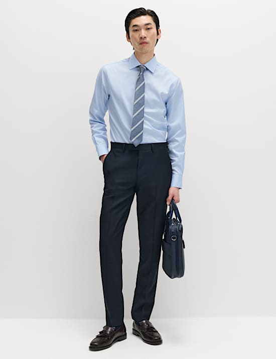 Slim Fit Luxury Pure Cotton Textured Shirt