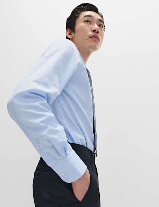 Slim Fit Luxury Pure Cotton Textured Shirt