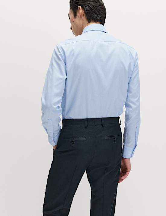 Slim Fit Luxury Pure Cotton Textured Shirt