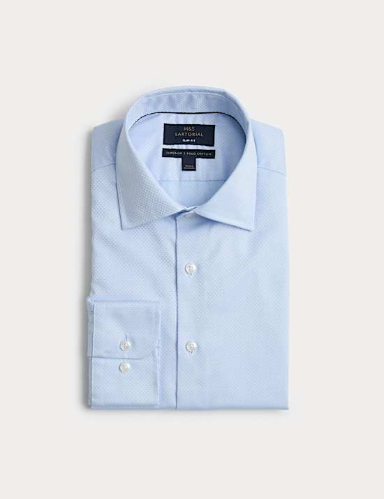 Slim Fit Luxury Pure Cotton Textured Shirt