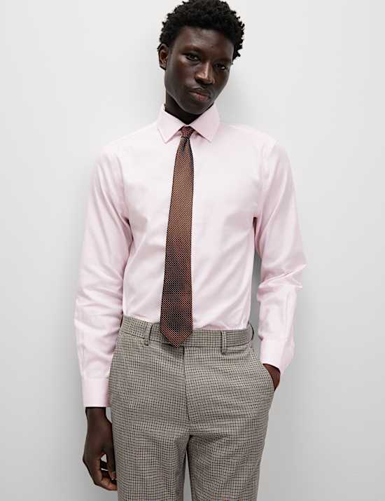 Regular Fit Luxury Pure Cotton Textured Shirt