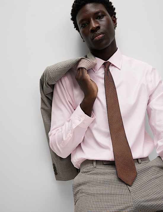 Regular Fit Luxury Pure Cotton Textured Shirt