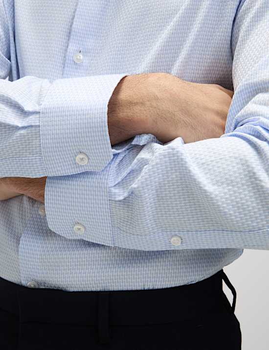 Regular Fit Luxury Pure Cotton Textured Shirt