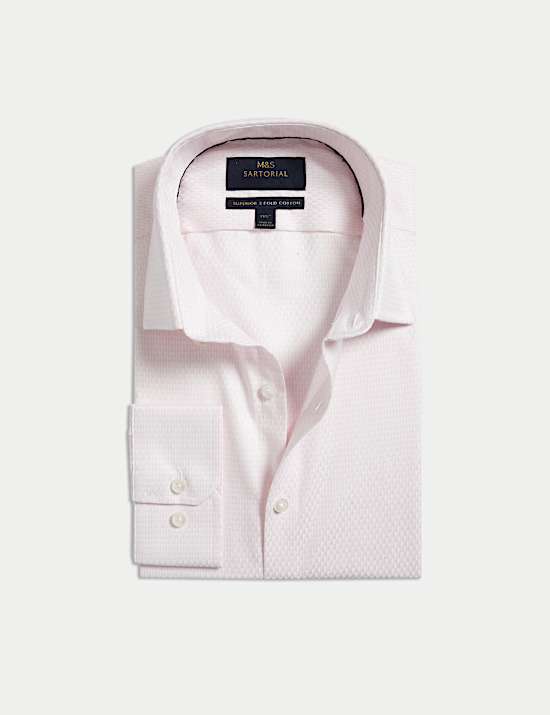 Slim Fit Luxury Pure Cotton Textured Shirt