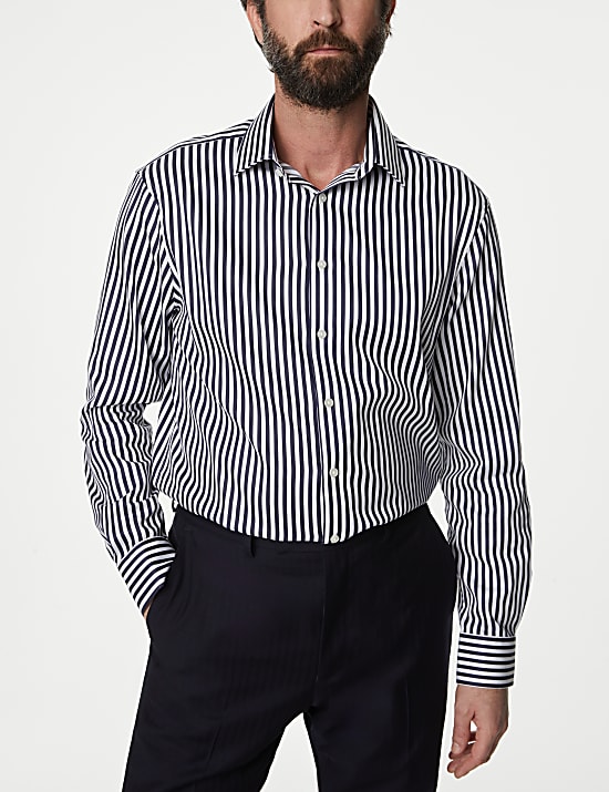 Regular Fit Luxury Cotton Bold Stripe Shirt