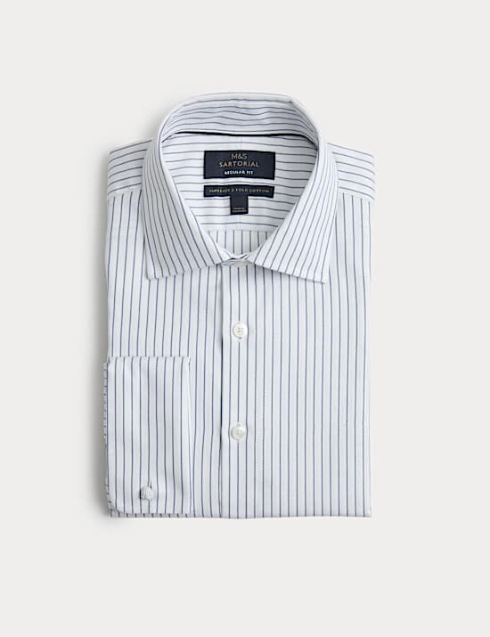 Regular Fit Luxury Pure Cotton Striped Shirt