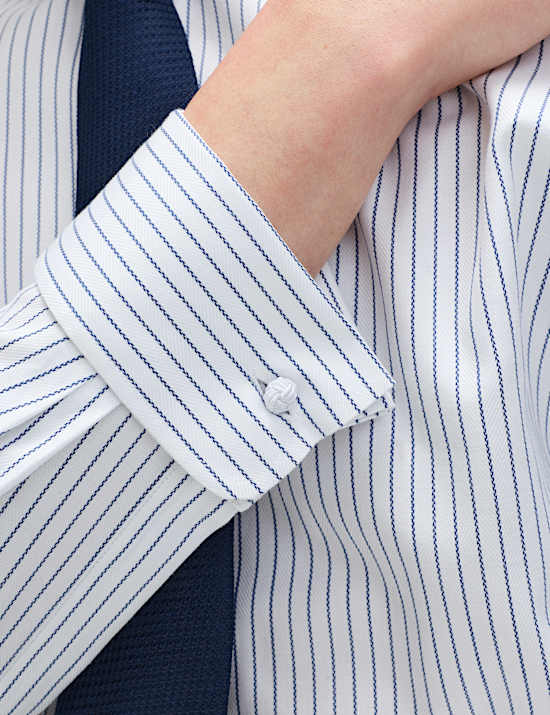 Chemise de luxe coupe slim 100 % coton &agrave; rayures