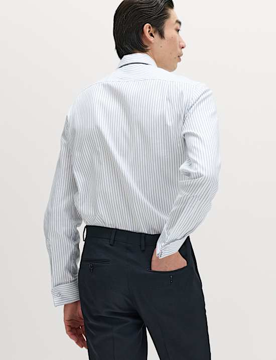Chemise de luxe coupe slim 100 % coton &agrave; rayures