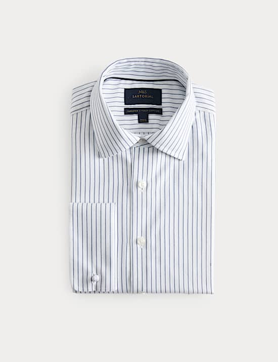 Chemise de luxe coupe slim 100 % coton &agrave; rayures
