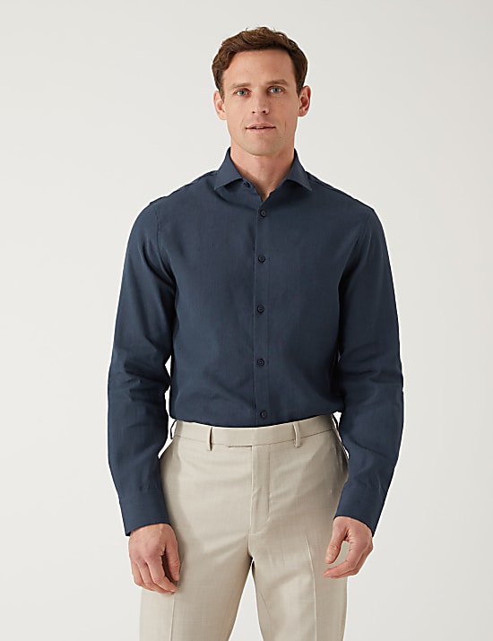 Tailored Fit Italian Linen Miracle&trade; Shirt