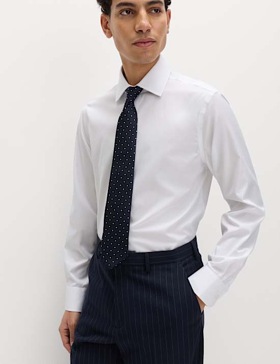 Slim Fit Pure Cotton Sateen Luxury Shirt